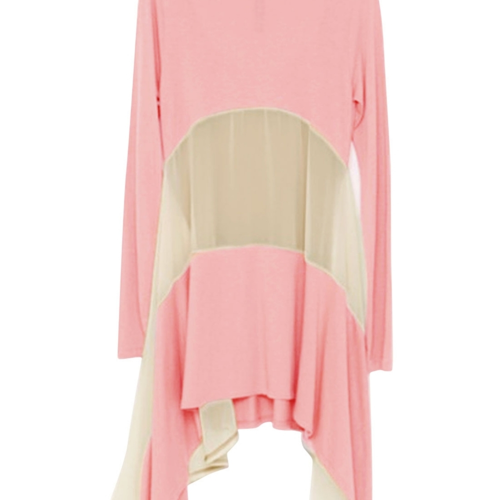 Allegra K Women Scoop Neck Tunic Mesh Shirt - Picture 7 of 7